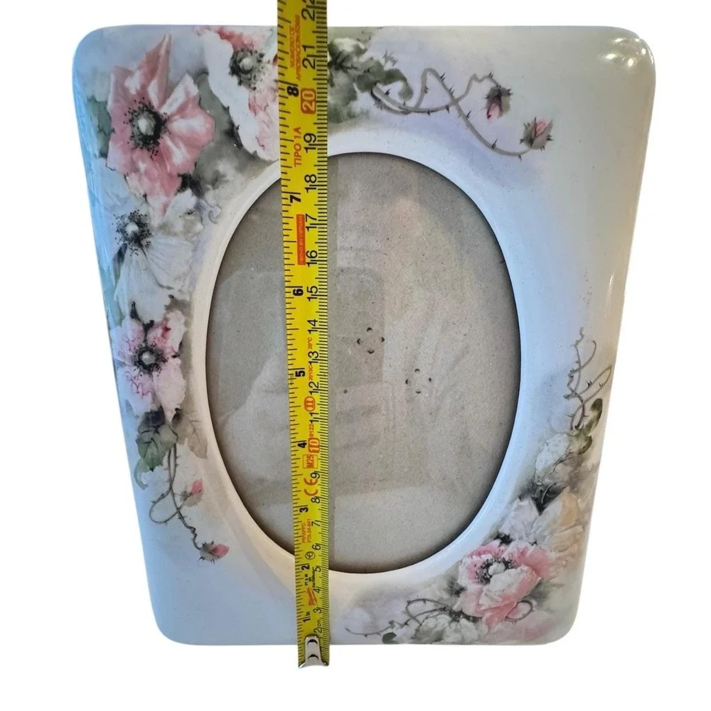 VTG Touche Ceramic Floral Picture Frame 5x7 Cottagecore Shabby‎ Chic